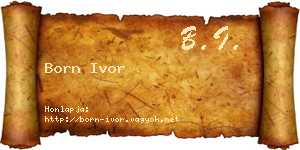 Born Ivor névjegykártya